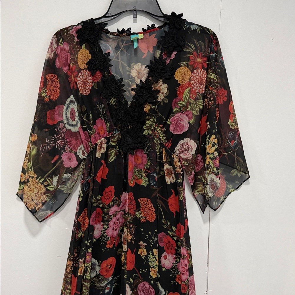 Farm Rio Laina Floral Boho Maxi Dress Size XS - Picture 3 of 8